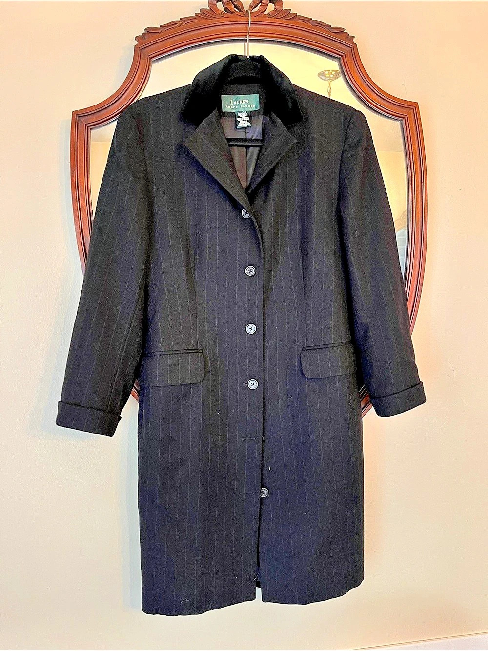 Lauren Ralph Lauren Women's Pinstripe Coat Size 8 Wool in EUC